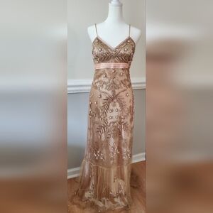 Sue Wong Nocturne Y2K Formal Dress Embroidered Beaded Size 4
